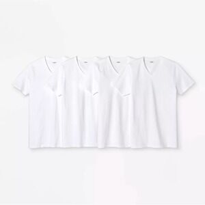 Lot Of 4 White Men's Goodfellow V-neck T-shirts Small